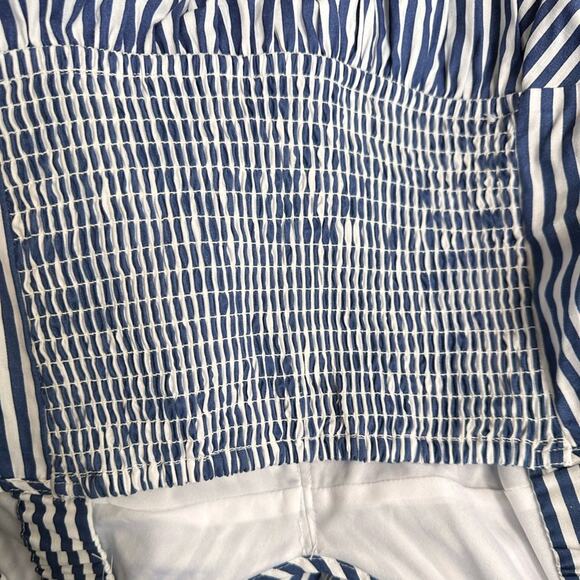 New Jessica Simpson Blue & White Stripe Nautical Cotton Midi Dress Sz M - Picture 5 of 6